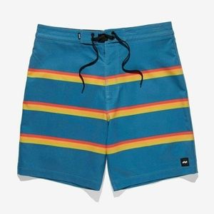 BANKS JOURNAL Board Swim Shorts Rainbow Striped
